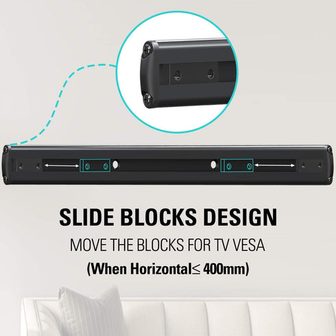 Mounting Dream Soundbar Mount for SONOS Beam - Easy Access Design with Sliding Block