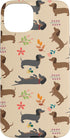 Dachshund Mom Doxie Lover Flower Dachshund Pattern Sausage Dog Lover Wiener Flower Pattern Case for iPhone 15