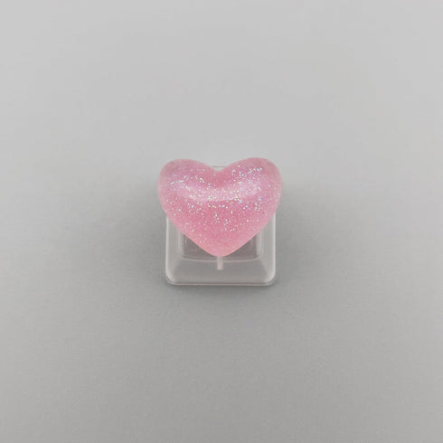 Personalized Cute Love Heart Keycap Handmade OEM Profile Keycap Base DIY Custom ESC Backlit Keycap for Mechanical Keyboard MX Switch (Pink) by Elacgap