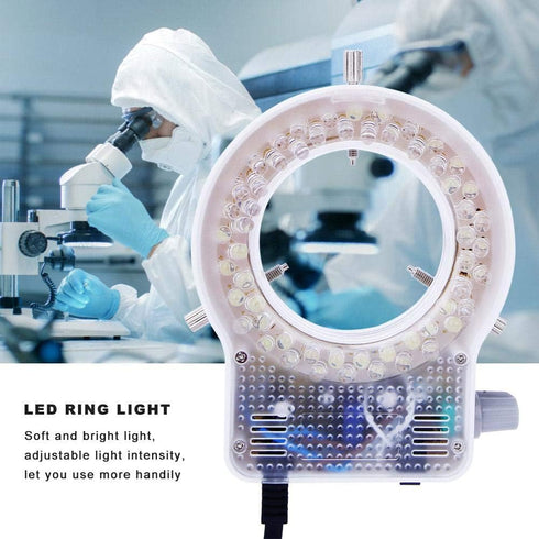 60LED Adjustable Brightness Microscope Ring Light Lamp Illuminator for Stereo Scope Microscope Supplier with Dimmer US