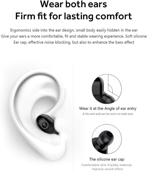 Bluetooth Wireless Earbud Mini, Bluetooth V5.0 in Ear Headphone with 4-5 Hours Playtime, Headset with Mic for iPhone,