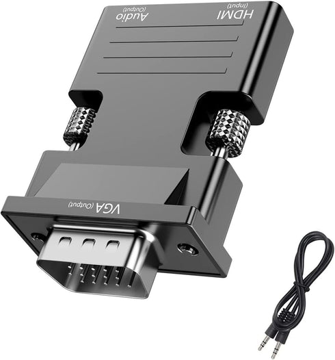 VGA to HDMI-Compatible Adapter Converter 1080P HDMI-Compatible Female to VGA Adapter for PC Laptop Projector