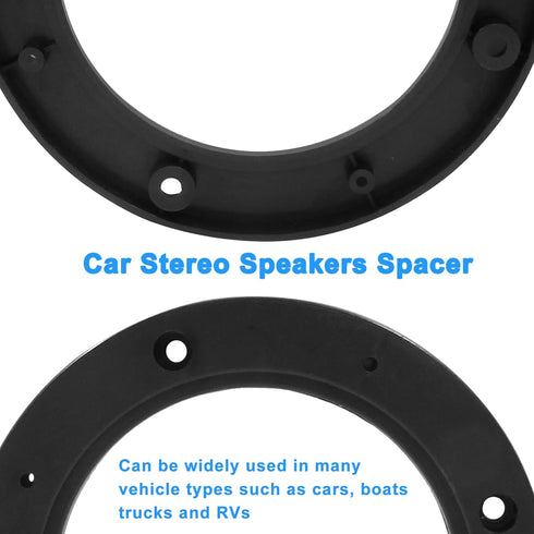 2 Pcs Universal Fit Car Speaker Spacer, 6.5 Inch Adaptor Ring Mounting Bracket, Black