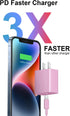 iPhone 14 13 12 Fast Charger 20W PD USB C Wall Charger with 6FT Fast Charging Cable for iPhone 14/14 Pro/14 Pro Max/14 Plus/13/12/11/Pro/Pro Max/Mini/Xs Max/X, iPad - Pink
