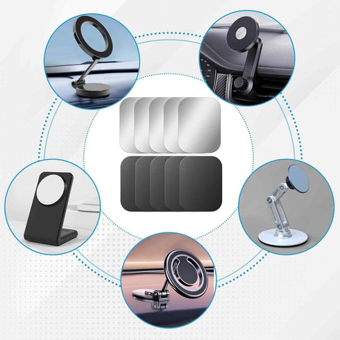 10 Pcs Adhesive Thin Metal Plates for Magnetic Mounts, Magnet Phone Metal Plates for Phone Case and Car, Compatible