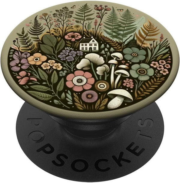 Cute Cottagecore Floral Sage Green Phone Grip, Nature Lover PopSockets Standard PopGrip