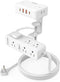 HOPOW Dual Layer Desk Clamp Power StripWhite, Desktop Edge Mount Charging Station with