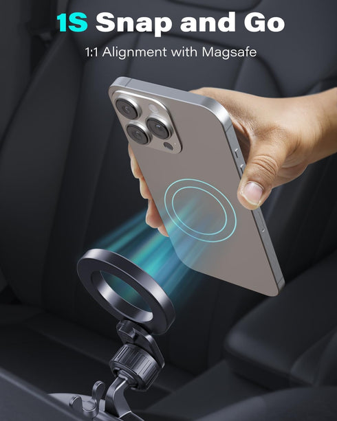 1Zero MagSafe CD Phone Holder for Car, Magnetic Phone Mount with 17 Strong Magnets for iPhone 15/14/13/12 Series