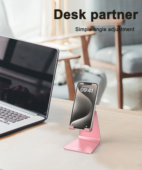 HaoCria 17 16, 15, 14, 13 12 XS,4-8" Cell Phone Stand for Desk- Adjustable Phone Stand Holder, Cradle, Dock, Desktop