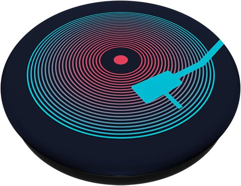 Retro Vinyl Red and Blue Record Album Music Art PopSockets Standard PopGrip