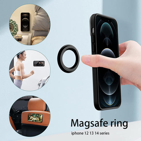 Magnetic Ring Holder for iPhone 14 13 12, Magnet Wall Mobile Phone Holder for Magsafe Case, Black