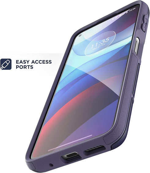 ENCASED Rebel Series Case for Moto G Power 2021, Military Grade Full Body Rugged Cover in Purple