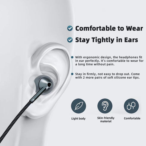 USB C Earbuds for Samsung Galaxy S23 FE S22 S21 S20, A53 A54, iPhone 15 Pro Max, Pixel 5 6 7 8 - In-Ear, Noise
