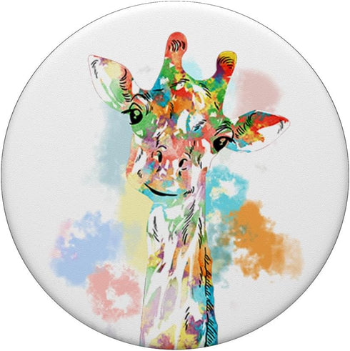 Colorful Giraffe Smile Animal Painting PopSockets Standard Grip