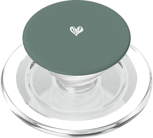 Cute Sage Green Heart Love Minimalist PopSockets PopGrip for MagSafe