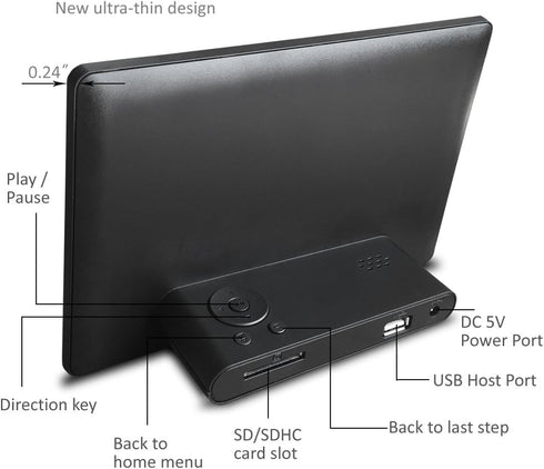 Sungale 7" Sleek HD Digital Photo Frame by