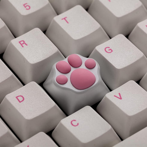 SYA ZOMOPLUS Cute Cat Paw Keycap, Squishy Cat Toes Custom Keycap for Mechanical Keyboard (White Pink)
