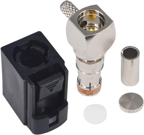 RG174 RG316 5PCS Fakra A RF Coax Right Angle Connector Crimp Jack Female for Black GPS Telematics or Navigation