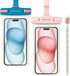 Wellhouse Waterproof Phone Pouch, Compatible with iPhone 15 14 13 12 Pro Max XS, IPX8 Dry Bag, Luminous Blue Pink 2Pack