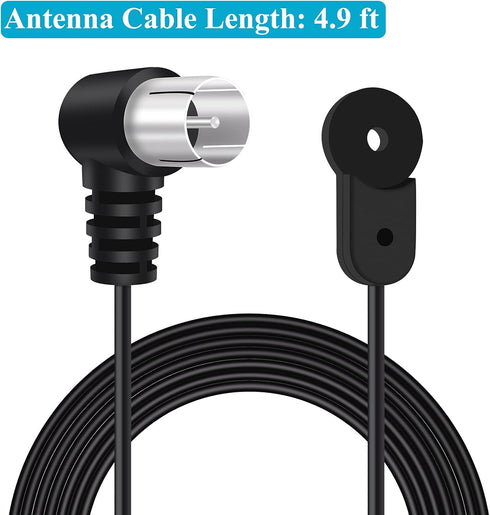 FM Antenna for Stereo Receiver Indoor, 75 Ohm Coaxial Cable Wire for Home Audio