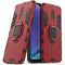 OnePlus 7, OnePlus 6T Case (Red) - Metal Ring Grip Kickstand Shockproof Hard Bumper, Dual Layer Rugged Cover