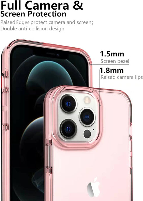 ArtsEvo Shockproof Clear Design Case for iPhone 13 Pro Max - Certified 6.6ft Drop Protection, Pink