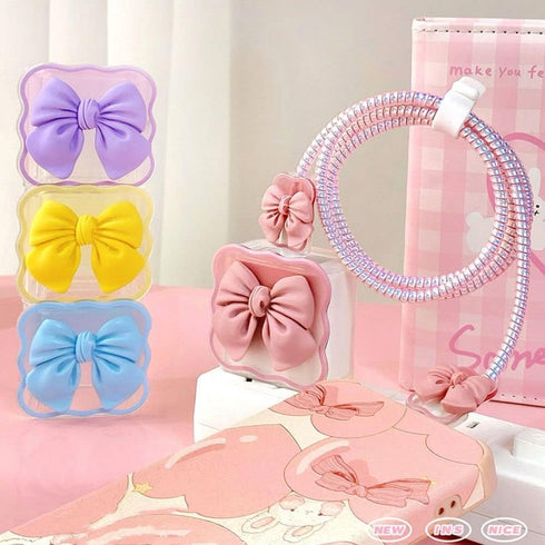 Andy's Orchids Cute Charging Cable Protector: Bow Knot Charging Protector Cover for iPhone 18/20W