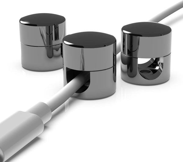 Cable Anchors for Desk Organization, Premium Aluminum Cord Organizers, Charger + Cable Management Clips for Home &