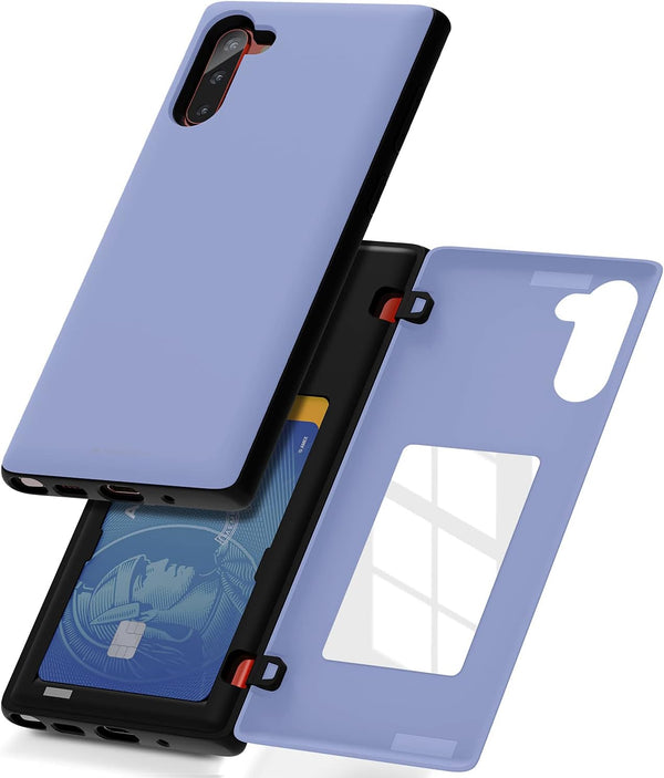 GOOSPERY Galaxy Note 10 Wallet Case - Protective Dual Layer Bumper Phone Case with Card Holder (Lilac Purple)