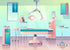 BELECO 8x6ft Fabric Cartoon Hospital Operating Room Backdrop Doctor Surgery Anesthesia Bed Medical Equipment Background