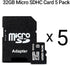 INLAND Micro Center 32GB Class 10 MicroSDHC Flash Memory Card with Adapter for Mobile Device Storage Phone, Tablet, Drone & Full HD Video Recording - 80MB/s UHS-I, C10, U1 (5 Pack)