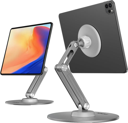 XAOSUN Tablet Stand Magnetic for ipad Stand Desk Multi-Angle, Adjustable Foldable Tablet Holder,Metal