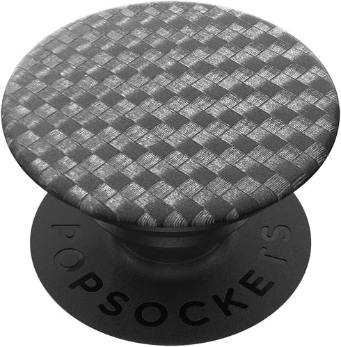 PopSockets Adhesive Phone Grip, Holder, Phone Stand, Black - Carbonite Weave