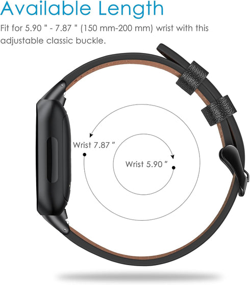 Fintie Bands for Fitbit Inspire 3, Soft Genuine Leather Replacement Strap Wrist Band