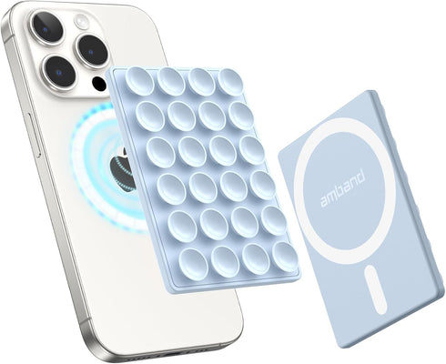 amBand Magnetic Suction Phone Grippy for MagSafe Case, Sticky Mount Holder for iPhone 12/13/14/15 Pro