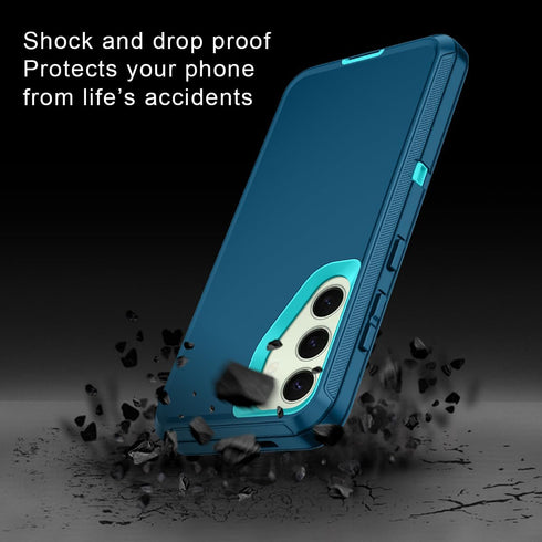 I-HONVA for Samsung Galaxy S24 Plus Case, Shockproof 3-Layer Full Body Protection, Heavy Duty Cover, Turquoise