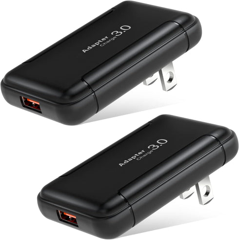 Costyle 2 Pack USB Wall Charger - 18W GaN Tech Slim Fast Charge 3.0 Block for Samsung Galaxy and iPhone