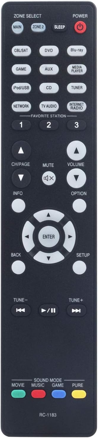 RC-1183 Replacement Remote Control for Denon AV Receiver AVR-X2000