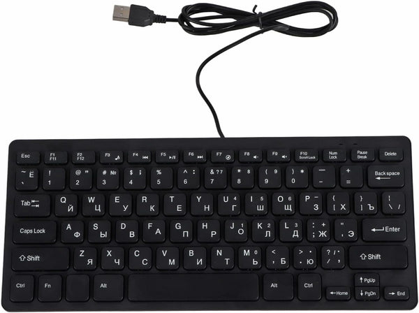 SUNGOOYUE Ergonomic Mini 78 Keys USB Wired Keyboard for PC Notebook Computer Laptop (Russian)