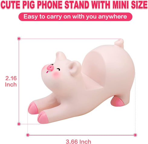 Pig Phone Stand, Cute Office Desk Accessories Cellphone Holder, Lovely Gift (Shape A)