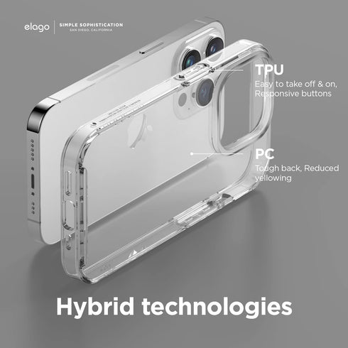 elago Hybrid Clear Case Compatible with iPhone 14 Pro - 6.1 Inch, Military Grade Drop Protection, Crystal Clear Full