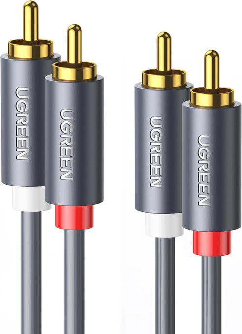 UGREEN RCA Cable, 10FT | 2RCA Male to 2RCA Male Stereo Audio Cable | Gold Plated for Home Theater