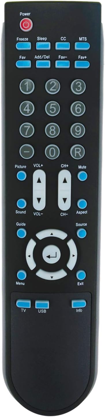 New KR002B002 Remote Control Compatible with Sceptre LCD LED Class HDTV Models H409BV-FHD, H505BV-FHD, X402BV-FHD, and