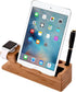 MOOZO Bamboo Wood Desktop Charging Dock Station Charger Holder for iPhone 16 15 14 13 12 11 Pro Max Apple Watch
