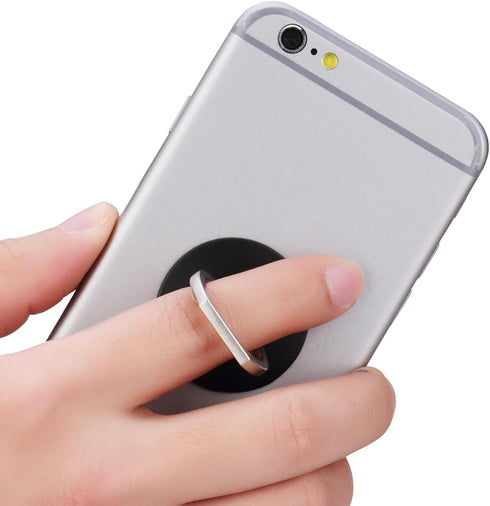 Cell Phone Finger Holder, Universal Ring Grip Stand, 360° Rotation Finger Grip (Black)