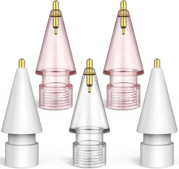 BOBEN 5 Pack Clear Pencil Tips for Apple Pencil 2nd Generation and 1st