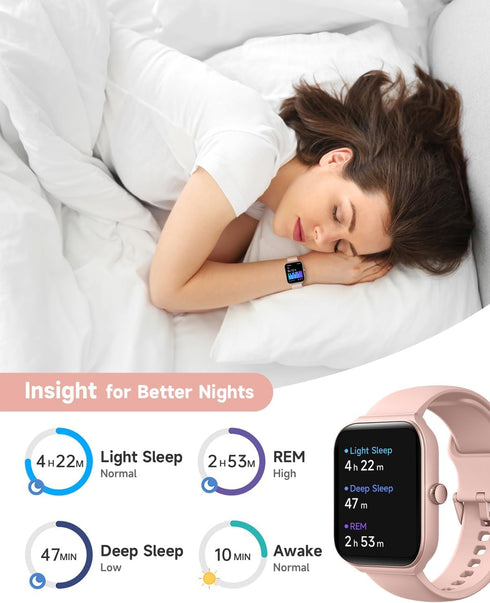 Smart Watch for Women, Alexa Built-in, 1.95" Fitness Tracker with Call Function, IP68 Waterproof, Heart Rate Sleep