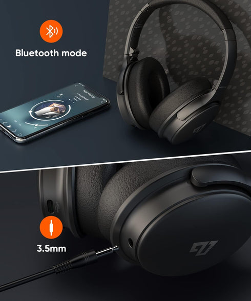INFURTURE Active Noise Cancelling Headphones, H1 Wireless Over Ear Bluetooth Headset, 40H Playtime, Deep Bass