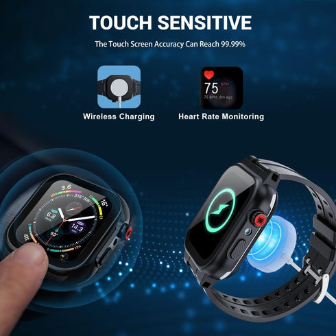 Waterproof Apple Watch Band with Case, IP68 Rugged Bumper for 38mm-45mm iWatch Series