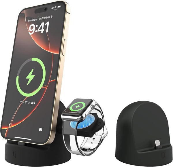 Manopola Charger Stand for Apple Watch and iPhone,USB-C Phone Charging Dock 15W Fast